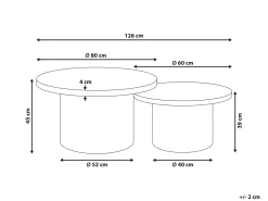 Set di 2 tavolini da caffè ILIOS Rattan Naturale