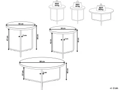 Set di 3 tavolini da caffè MELODY Grigio effetto cemento