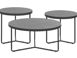 Set di 3 tavolini da caffè MELODY Grigio effetto cemento