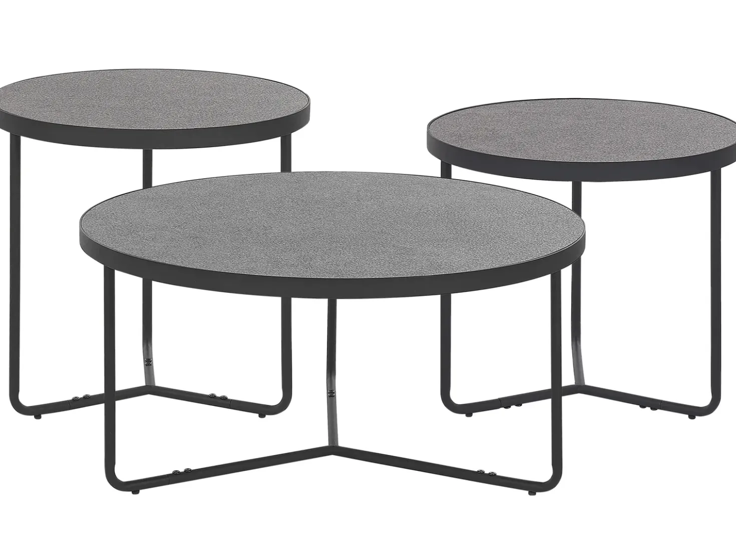 Set di 3 tavolini da caffè MELODY Grigio effetto cemento
