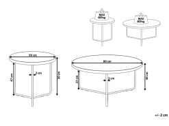 Set di 2 tavolini da caffè MELODY Grigio effetto cemento
