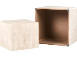 Set di 2 tavolini da caffè TERO Effetto travertino
