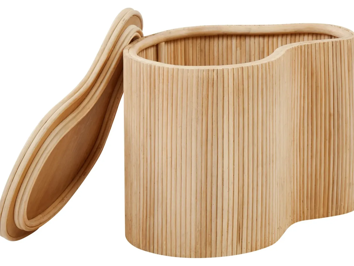 Set di 2 tavolini da caffè SALANTI Rattan Naturale con contenitore