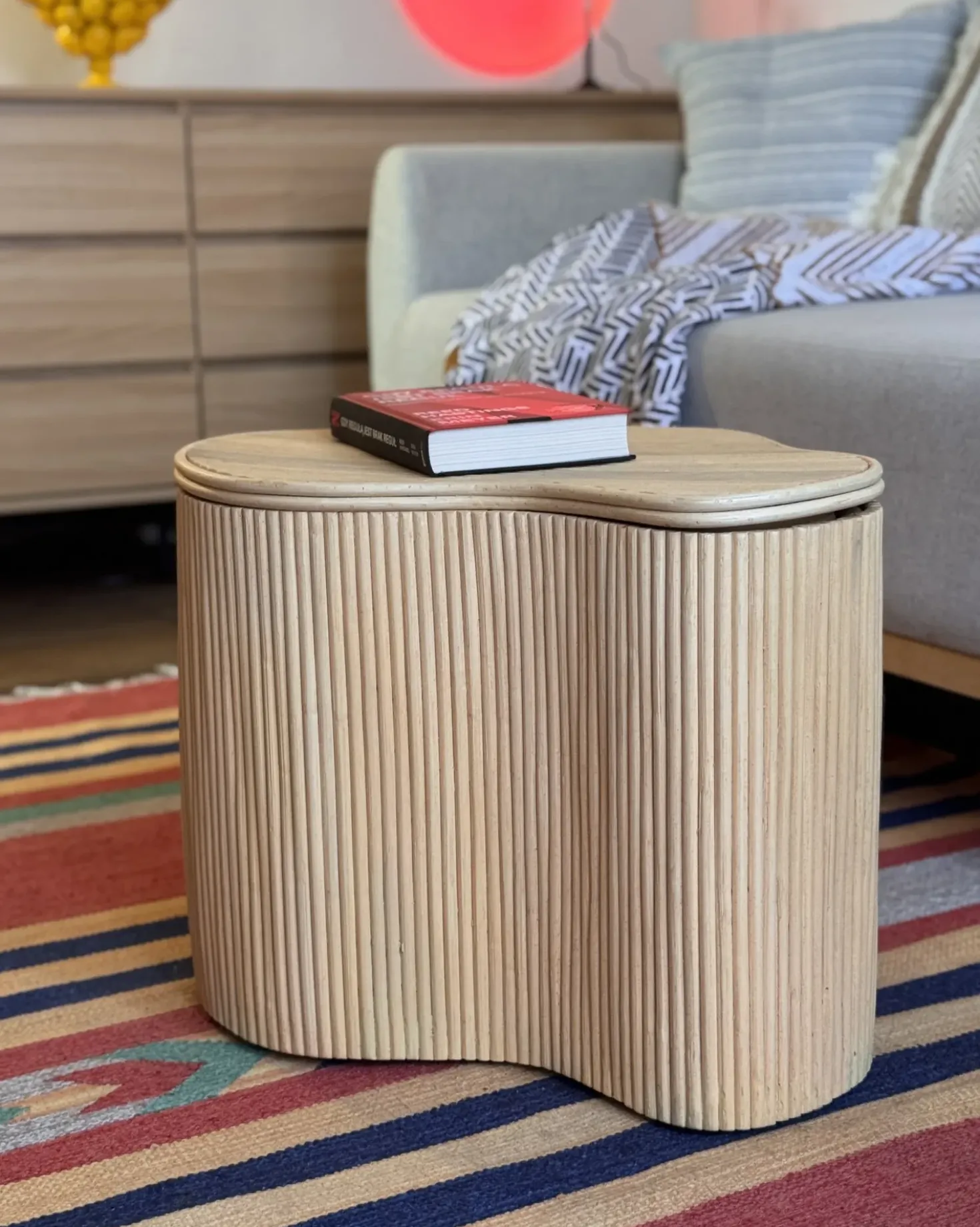 Set di 2 tavolini da caffè SALANTI Rattan Naturale con contenitore