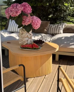 Set di 2 tavolini da caffè SALANTI Rattan Naturale con contenitore