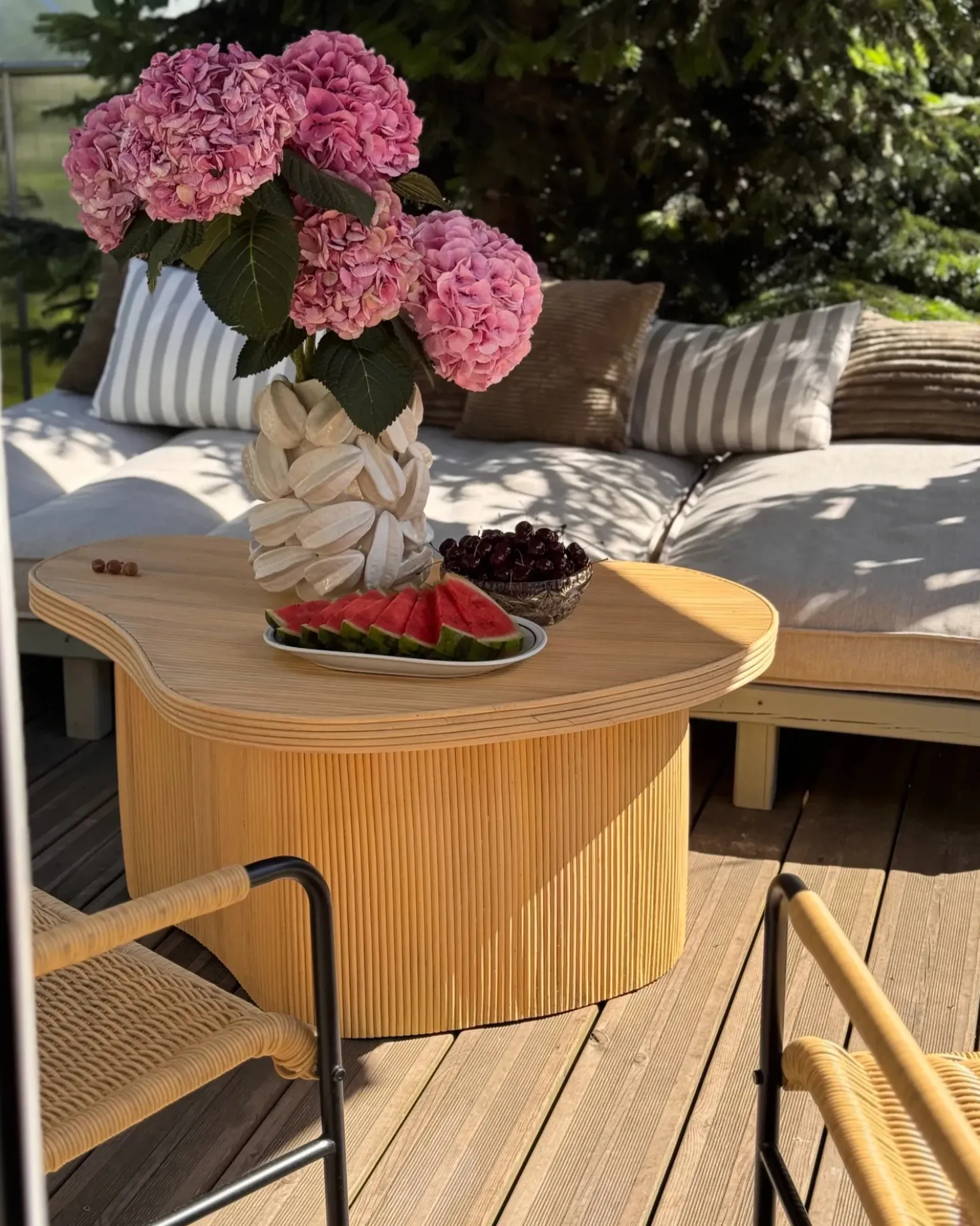 Set di 2 tavolini da caffè SALANTI Rattan Naturale con contenitore