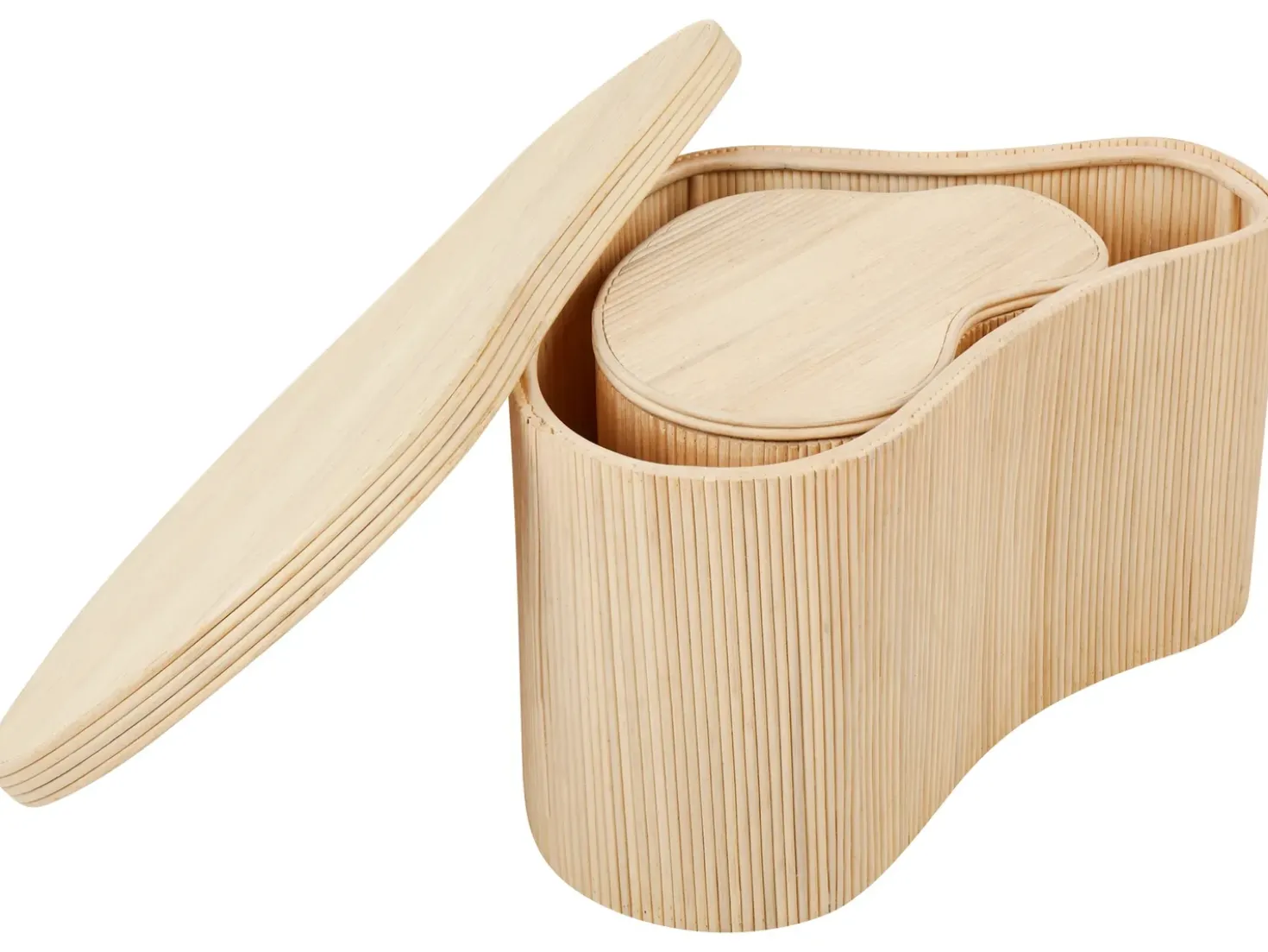 Set di 2 tavolini da caffè SALANTI Rattan Naturale con contenitore