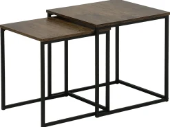 Set di 2 tavolini DENNY Marrone scuro