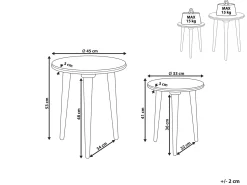Set di 2 tavolini JATRA Legno di mango Grigio