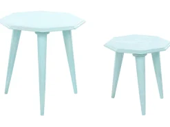 Set di 2 tavolini KANRI Azzurro