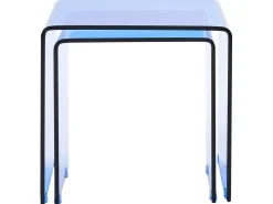 Set di 2 tavolini KENDALL Vetro temperato Blu