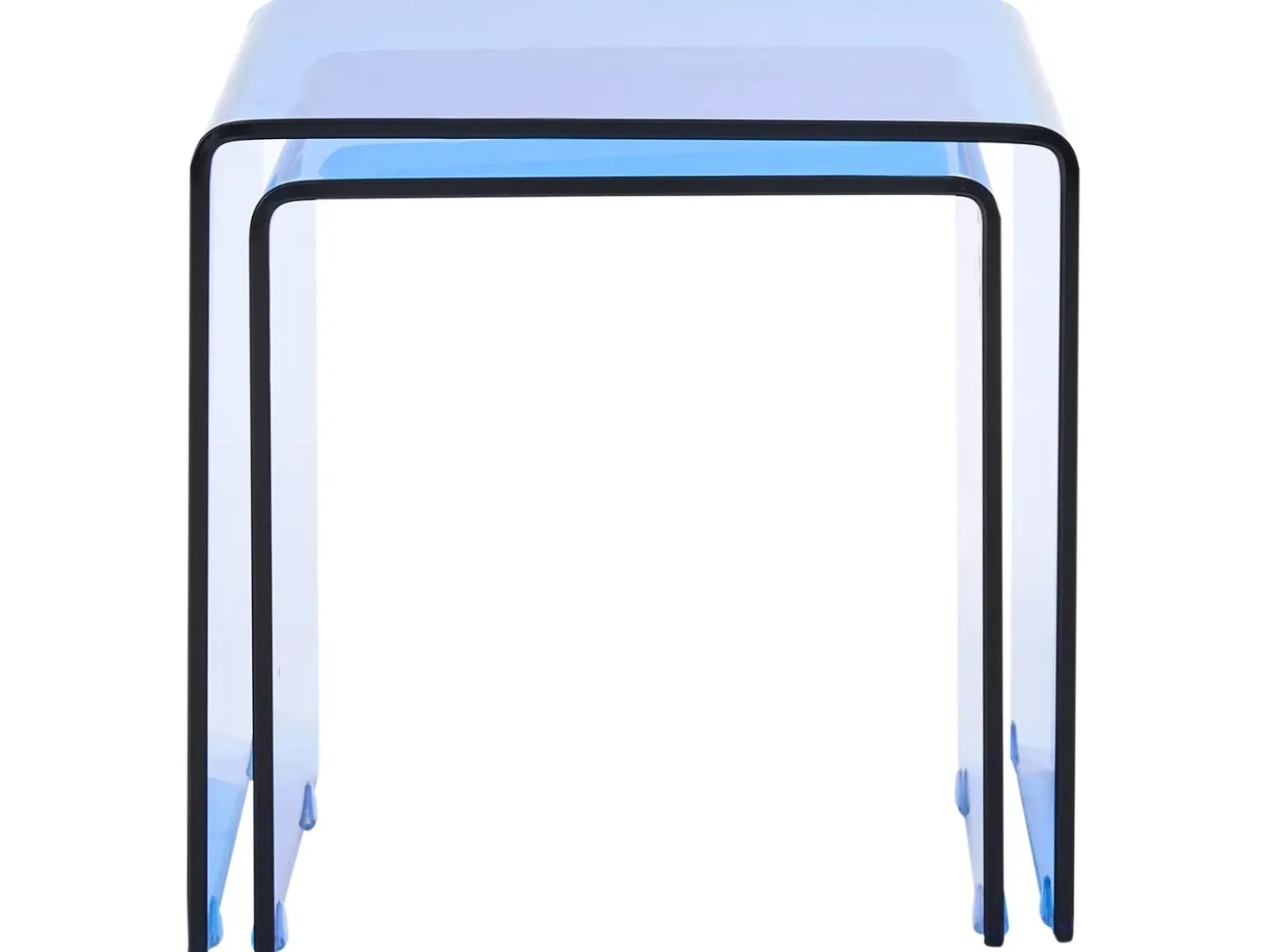 Set di 2 tavolini KENDALL Vetro temperato Blu