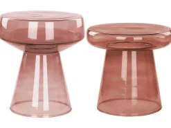 Set di 2 tavolini LAGUNA/CALDERA Vetro Rosso