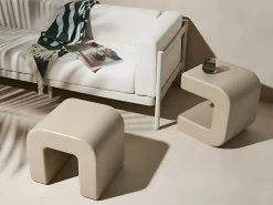 Set di 2 tavolini MOZIA Verde oliva Beige