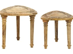 Set di 2 tavolini SAORA Legno di mango Marrone chiaro