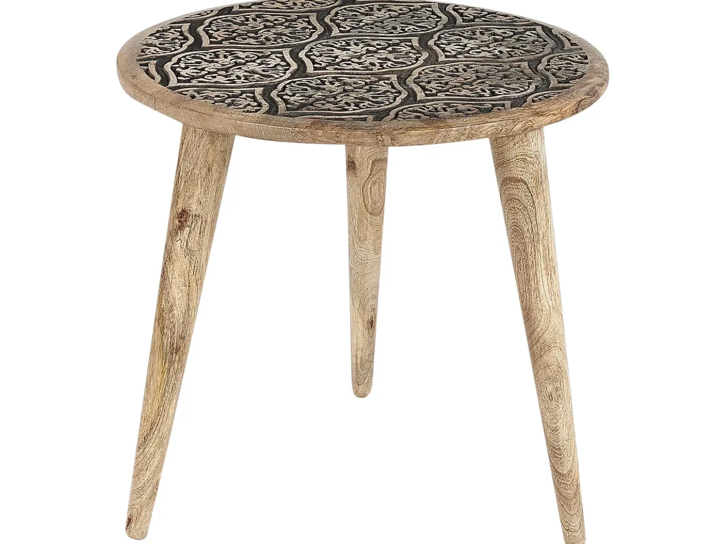 Set di 2 tavolini SHARMA Legno di mango Marrone/Nero
