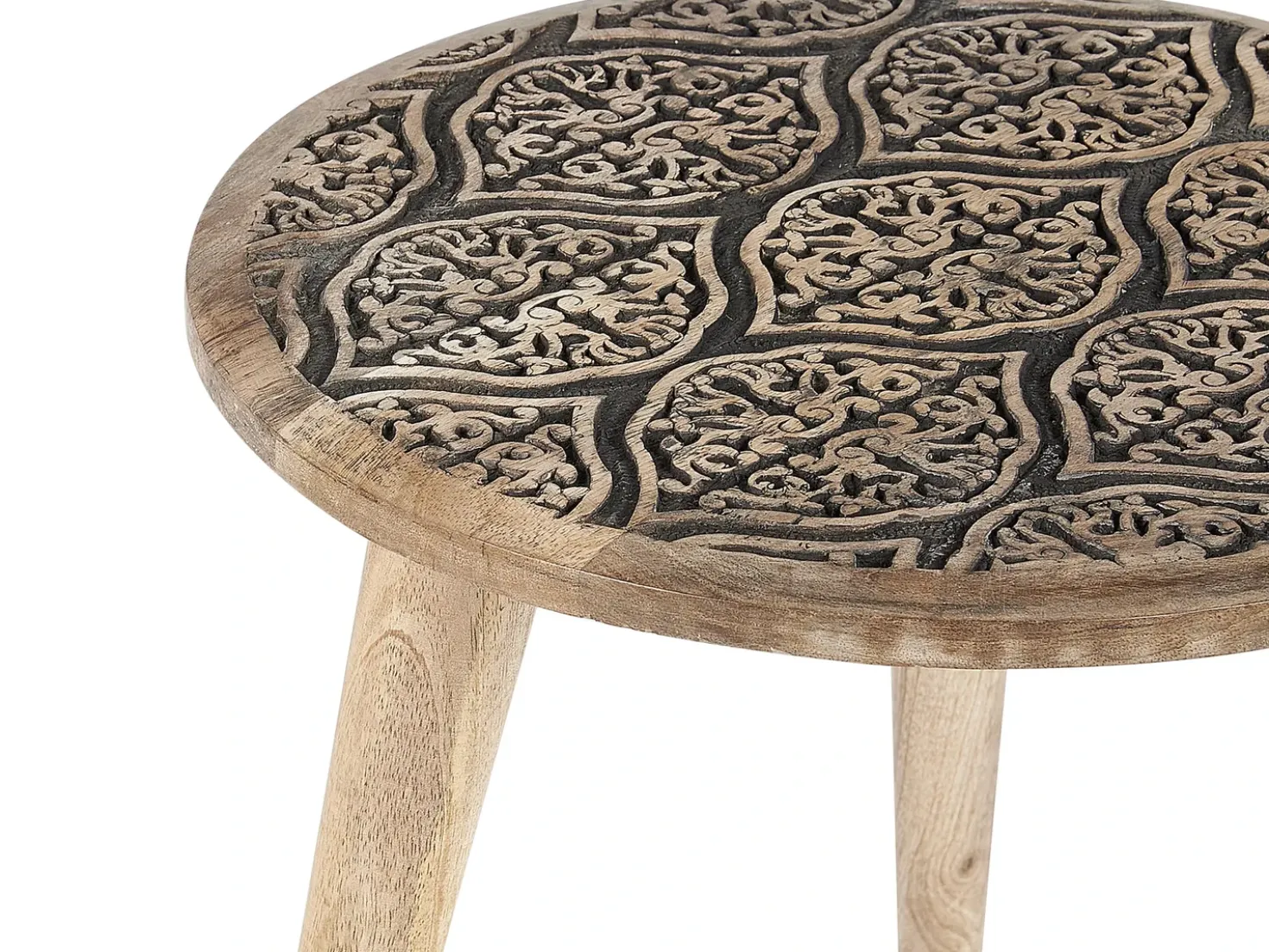Set di 2 tavolini SHARMA Legno di mango Marrone/Nero