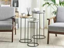 Set di 3 tavolini TEXON Nero