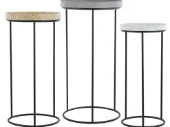 Set di 3 tavolini TEXON Nero