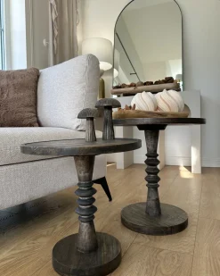 Set di 2 tavolini THALIA Legno di mango Marrone scuro