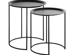 Set di 2 tavolini TWINS Metallo Nero