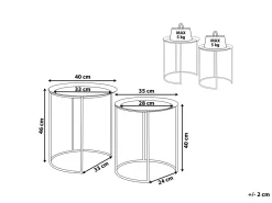 Set di 2 tavolini TWINS Metallo Nero