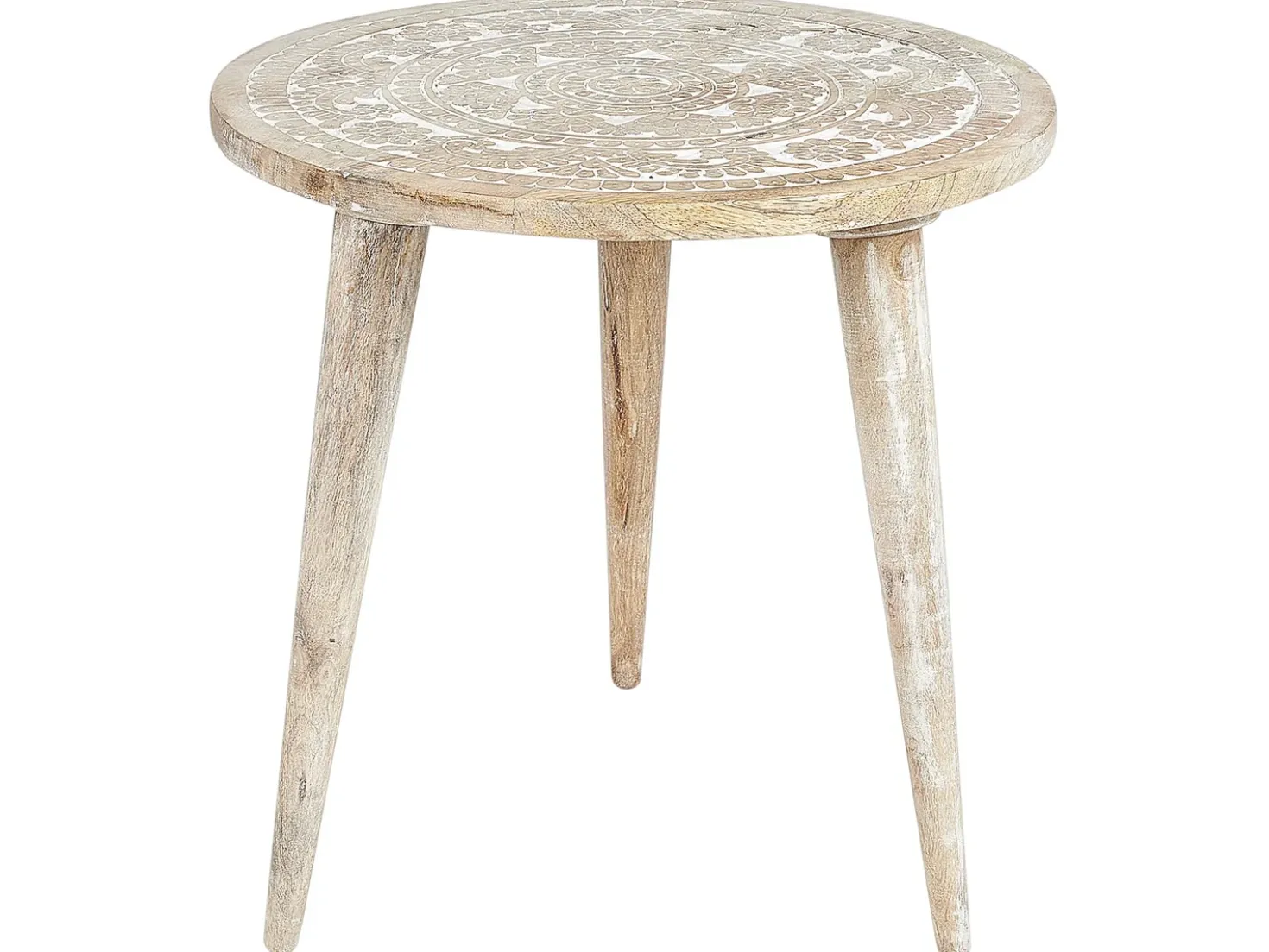 Set di 2 tavolini UDAY Legno di mango Bianco