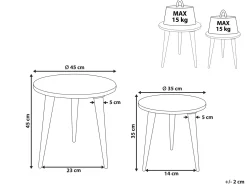 Set di 2 tavolini UDAY Legno di mango Bianco