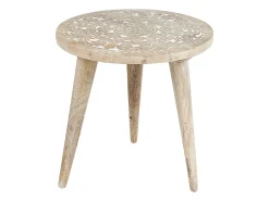 Set di 2 tavolini UDAY Legno di mango Bianco