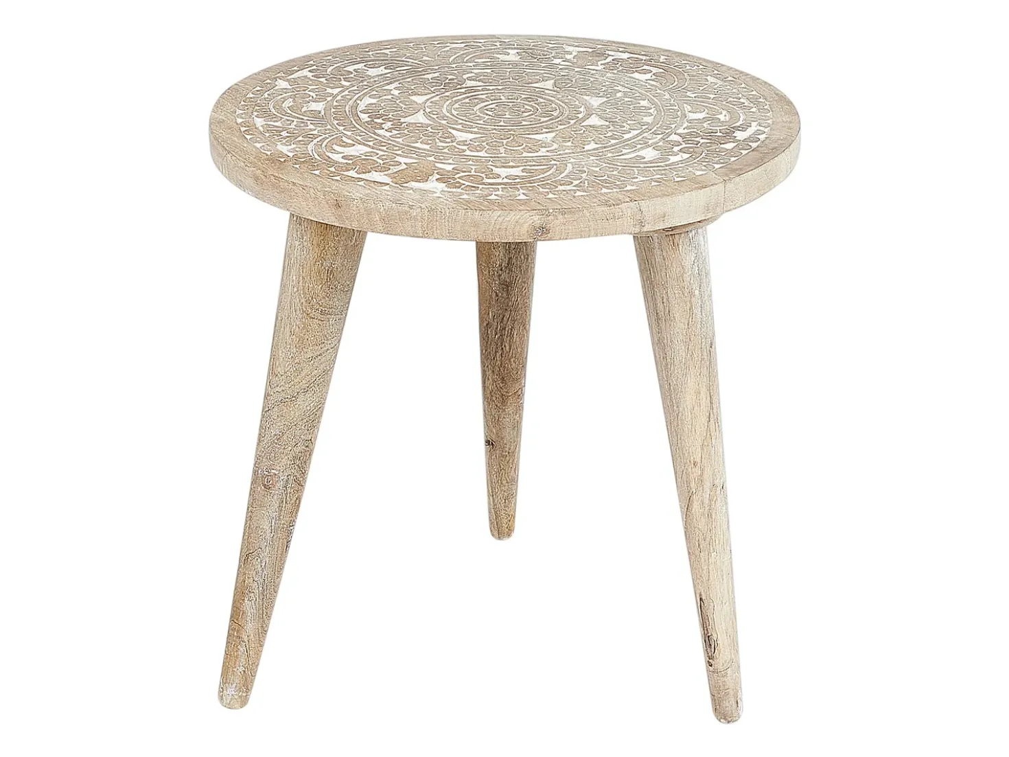 Set di 2 tavolini UDAY Legno di mango Bianco