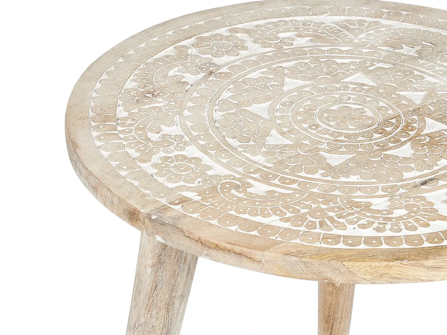 Set di 2 tavolini UDAY Legno di mango Bianco