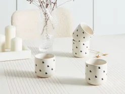 Set di 4 tazze ANNISE Gres porcellanato Bianco sporco