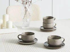 Set di 8 tazze con piattini COSTMARY Gres porcellanato Grigio