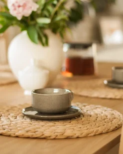 Set di 8 tazze con piattini COSTMARY Gres porcellanato Grigio