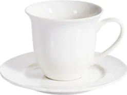 Set di 8 tazze con piattini ELDERBERRY Porcellana Bianco