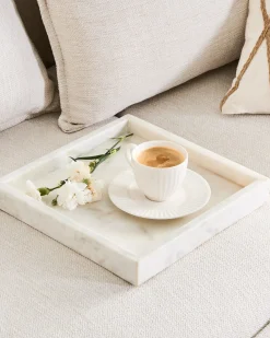 Set di 4 tazze con piattini COWSLIP Porcellana Bianco