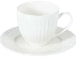 Set di 4 tazze con piattini COWSLIP Porcellana Bianco