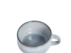 Set di 4 tazze con piattini JUNIPER Gres porcellanato Azzurro