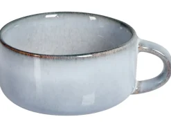 Set di 4 tazze con piattini JUNIPER Gres porcellanato Azzurro