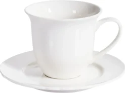 Set di 4 tazze con piattini ELDERBERRY Porcellana Bianco