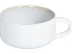 Set di 4 tazze con piattini SESAME Gres porcellanato Bianco sporco
