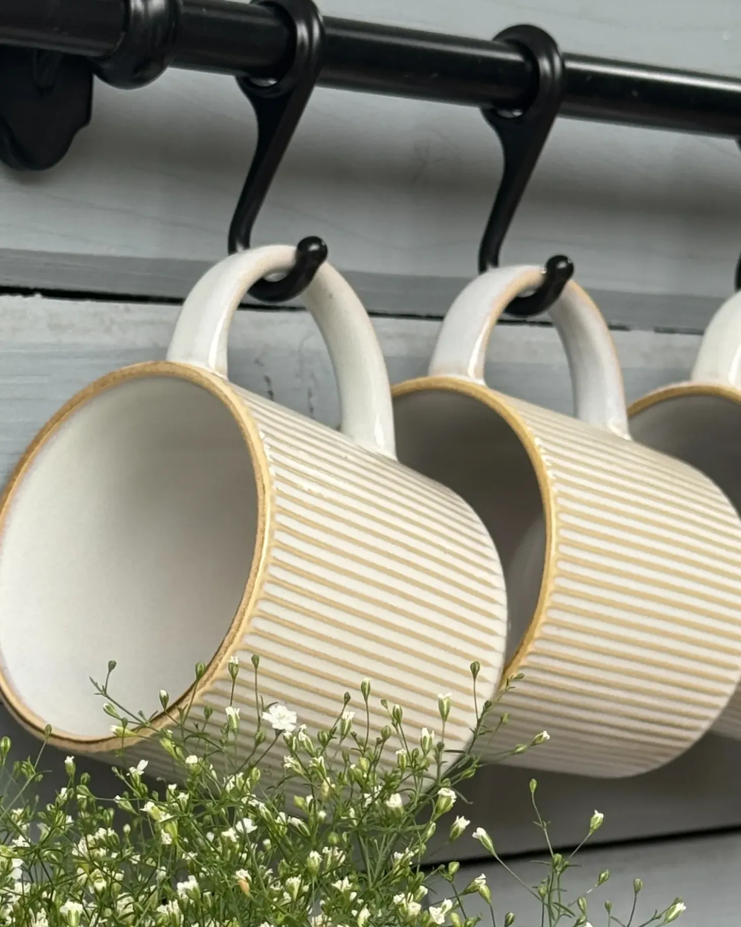 Set di 4 tazze MUGWORT Gres porcellanato Beige chiaro