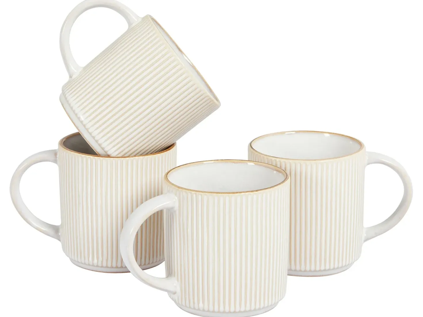 Set di 4 tazze MUGWORT Gres porcellanato Beige chiaro