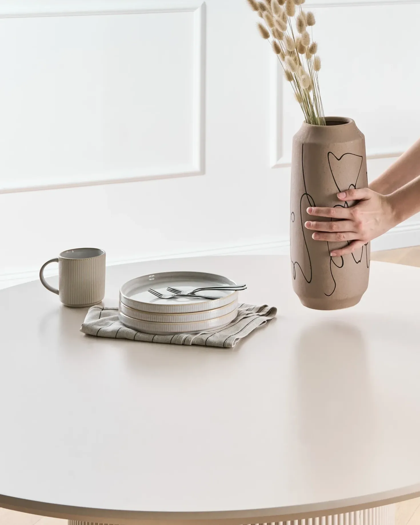 Set di 4 tazze MUGWORT Gres porcellanato Beige chiaro
