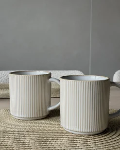 Set di 4 tazze MUGWORT Gres porcellanato Beige chiaro