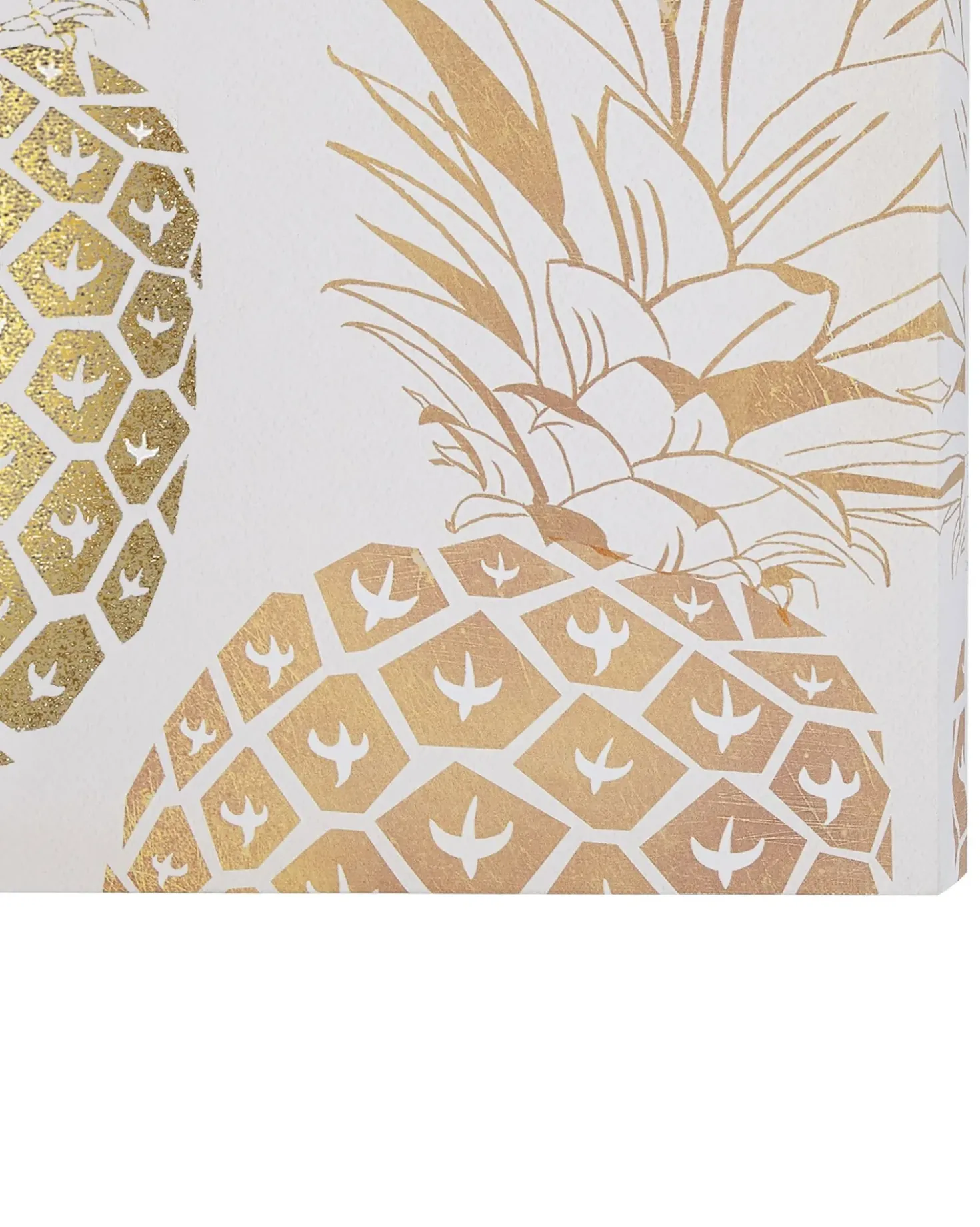 Set di 3 tele APESIKA Motivo naturale 30 x 30 cm Oro