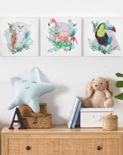 Set di 3 tele MENAKA Motivo animale 30 x 30 cm Multicolore