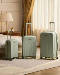 Set di 3 valigie rigide TONSAI Verde chiaro