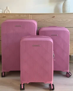Set di 3 valigie rigide TONSAI Rosa