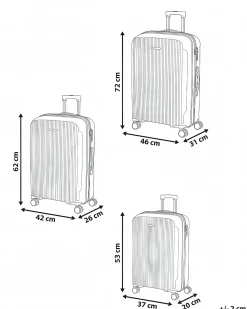 Set di 3 valigie rigide TONSAI Rosa